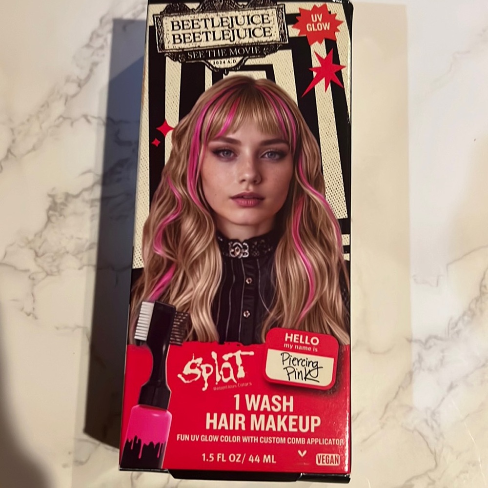 NIB Splat 1 Wash Gel Temporary Hair Color - piercing pink- 1.5 fl oz